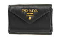 PRADA Cow Leather Wallet Women's Black