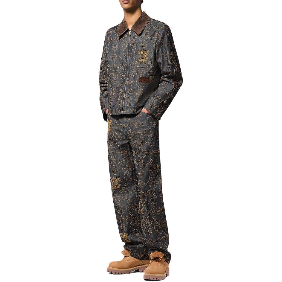 LOUIS VUITTON Embroidered Denim Workwear Jacket