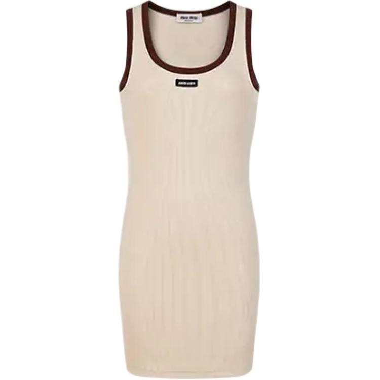 MIU MIU Sleeveless Dress Women's Neutral Color