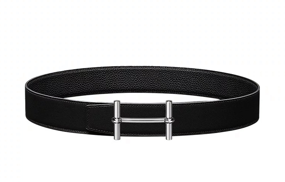 HERMES Leather Belts Men Black