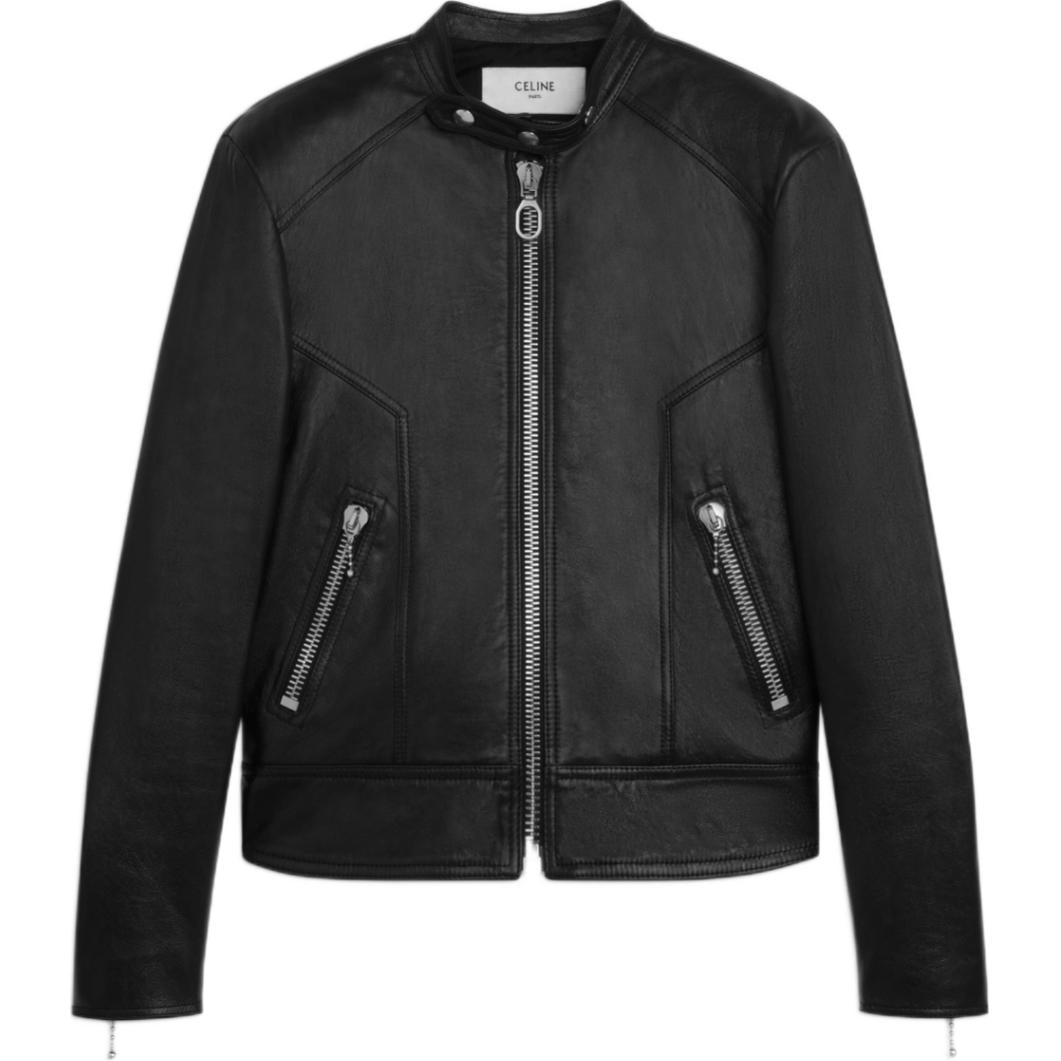 CELINE Racer Blouson Jacket In Soft Lambskin