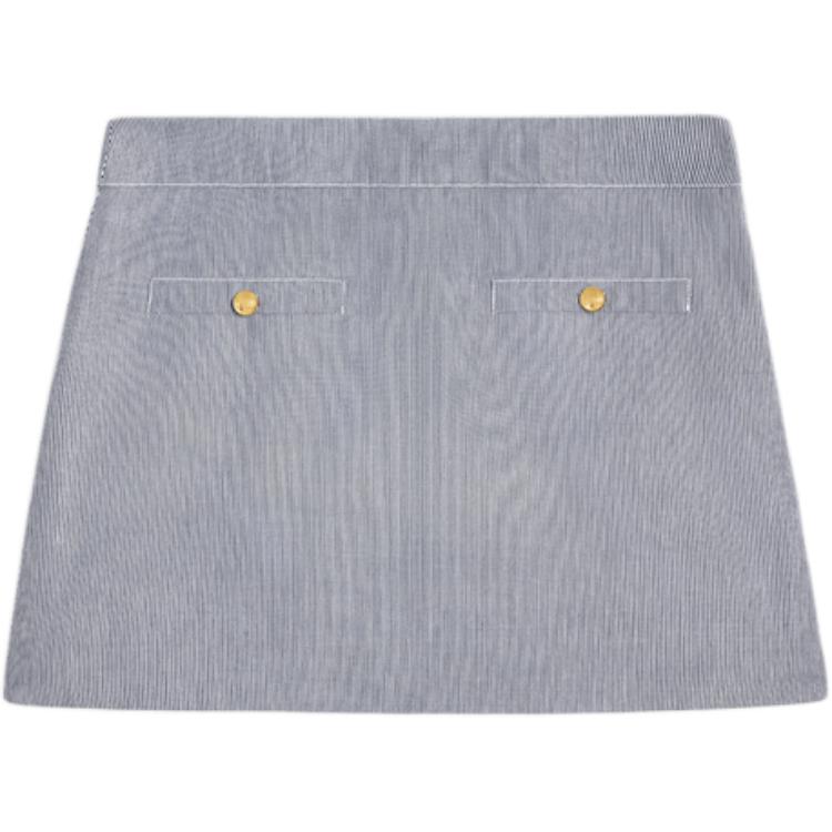 CELINE Button Detailed Striped Mini Skirt
