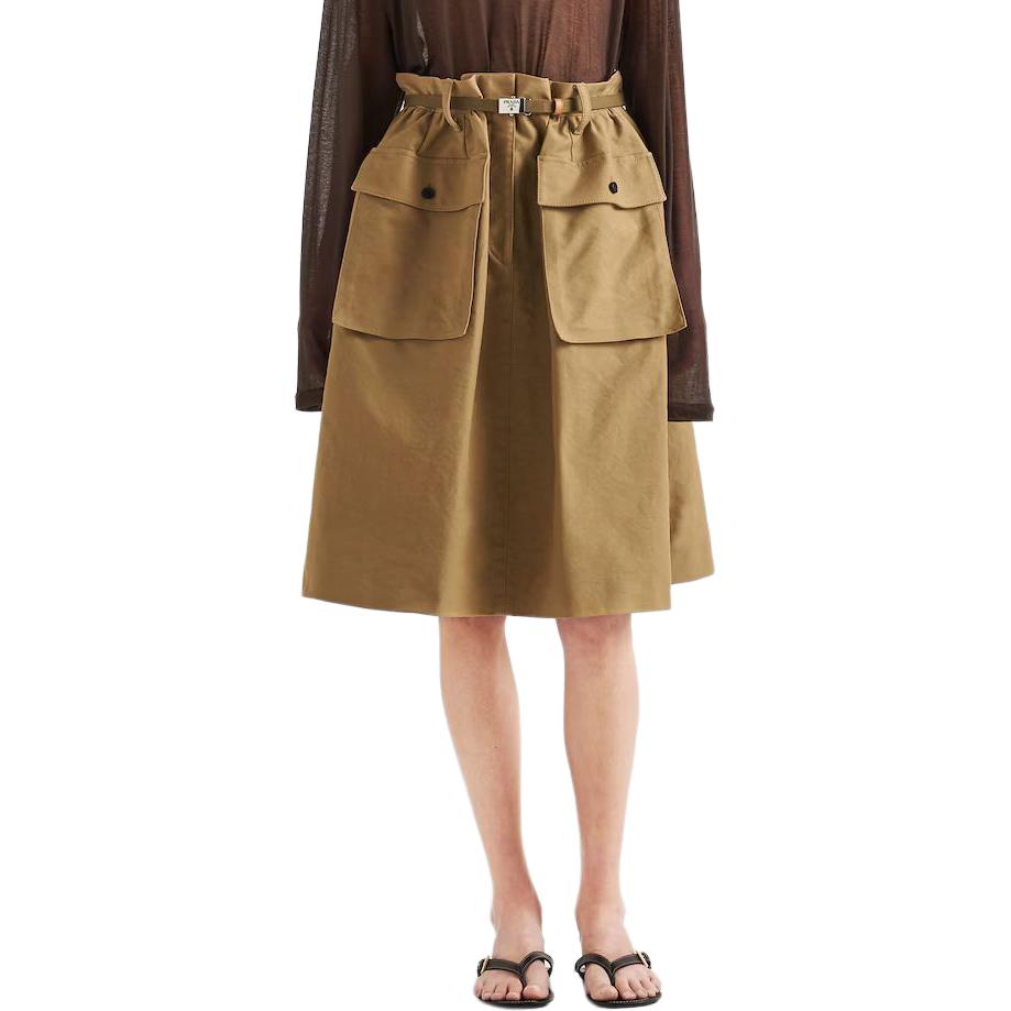 PRADA Casual Long Skirts Women's Olive Green