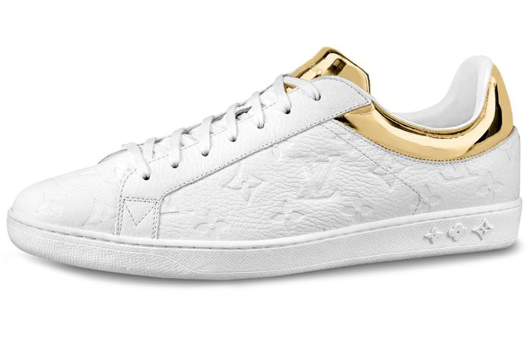 LOUIS VUITTON Luxembourg Sneakers 'White Logo Monogram With Gold Collar'
