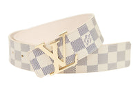 LOUIS VUITTON Elegant Plaid Smooth Buckle Unisex Width: 4cm