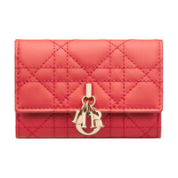 DIOR DIORIVIERA Sheepskin Wallet Women's Coral