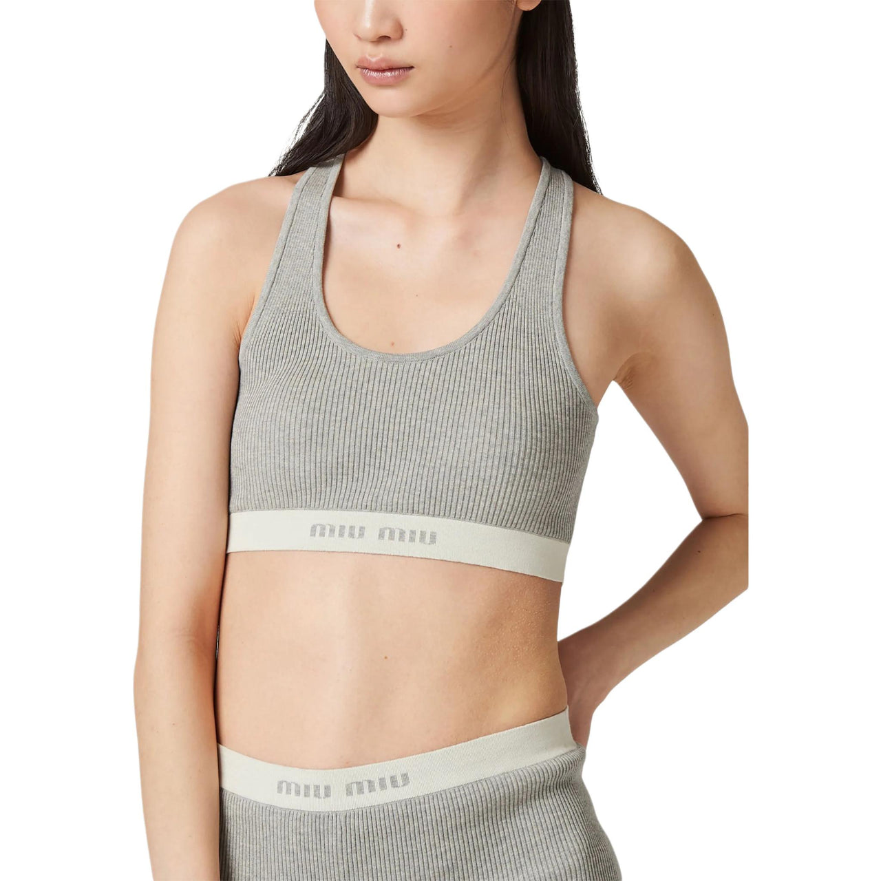 MIU MIU SS24 Tank Top Women's Light Gray