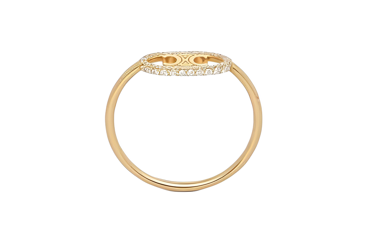 CELINE Maillon Triomphe Ring In Yellow Gold And Diamonds