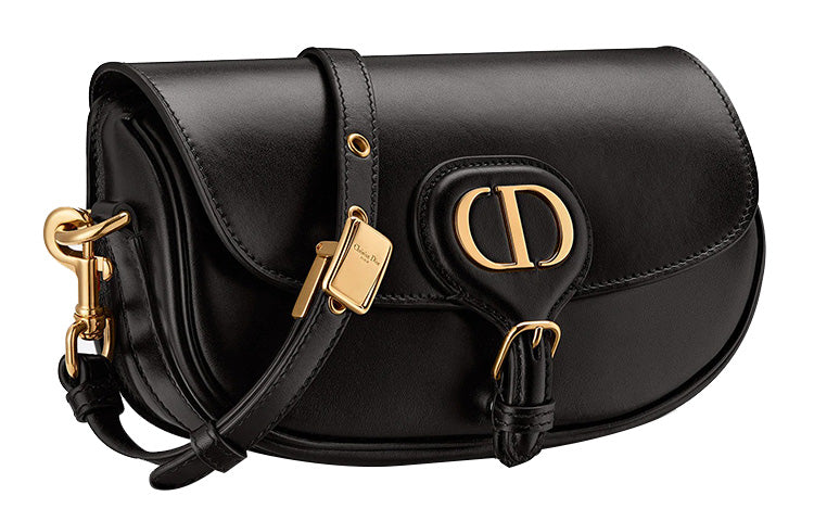 DIOR Bobby Smooth Cow Leather Crescent Bag, Handbag, Shoulder Bag, Crossbody Bag Regular Women's Black
