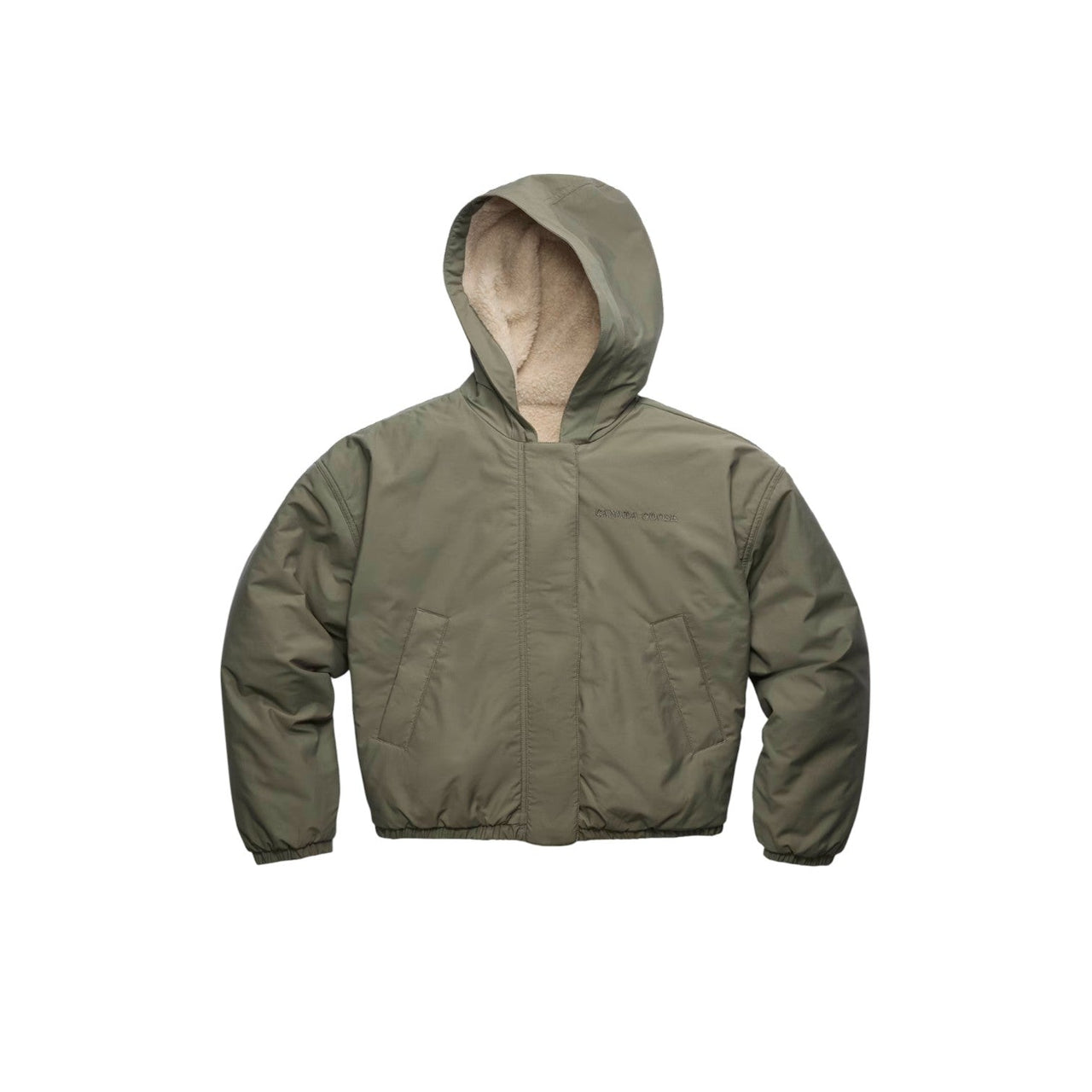 (WMNS) Canada Goose Alberni Reversible Fleece Bomber 'Light Tan Smokey Sage' 7068W-9441