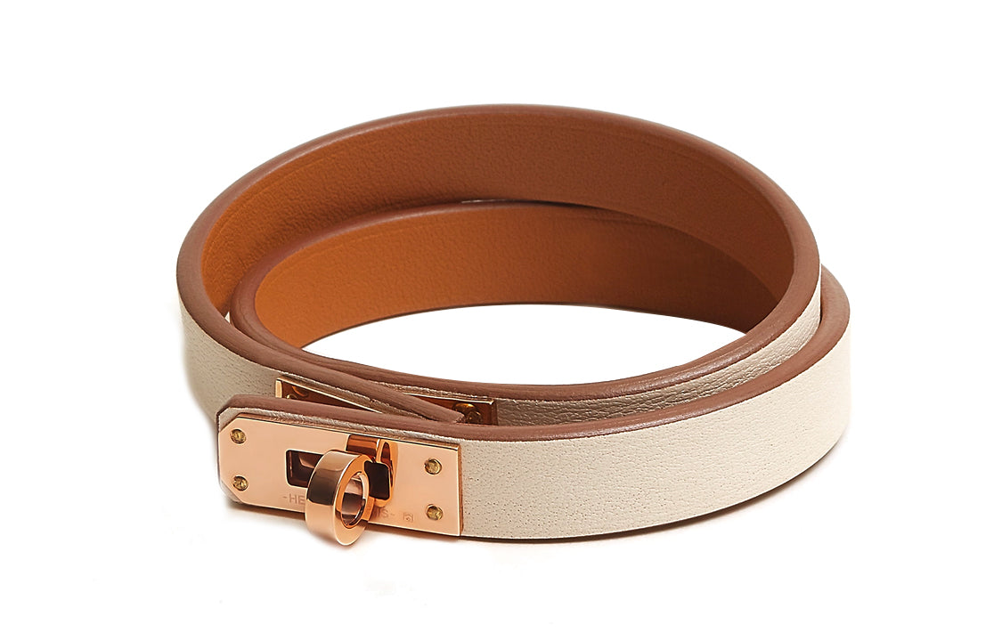 HERMES Wristband Women's Cream White