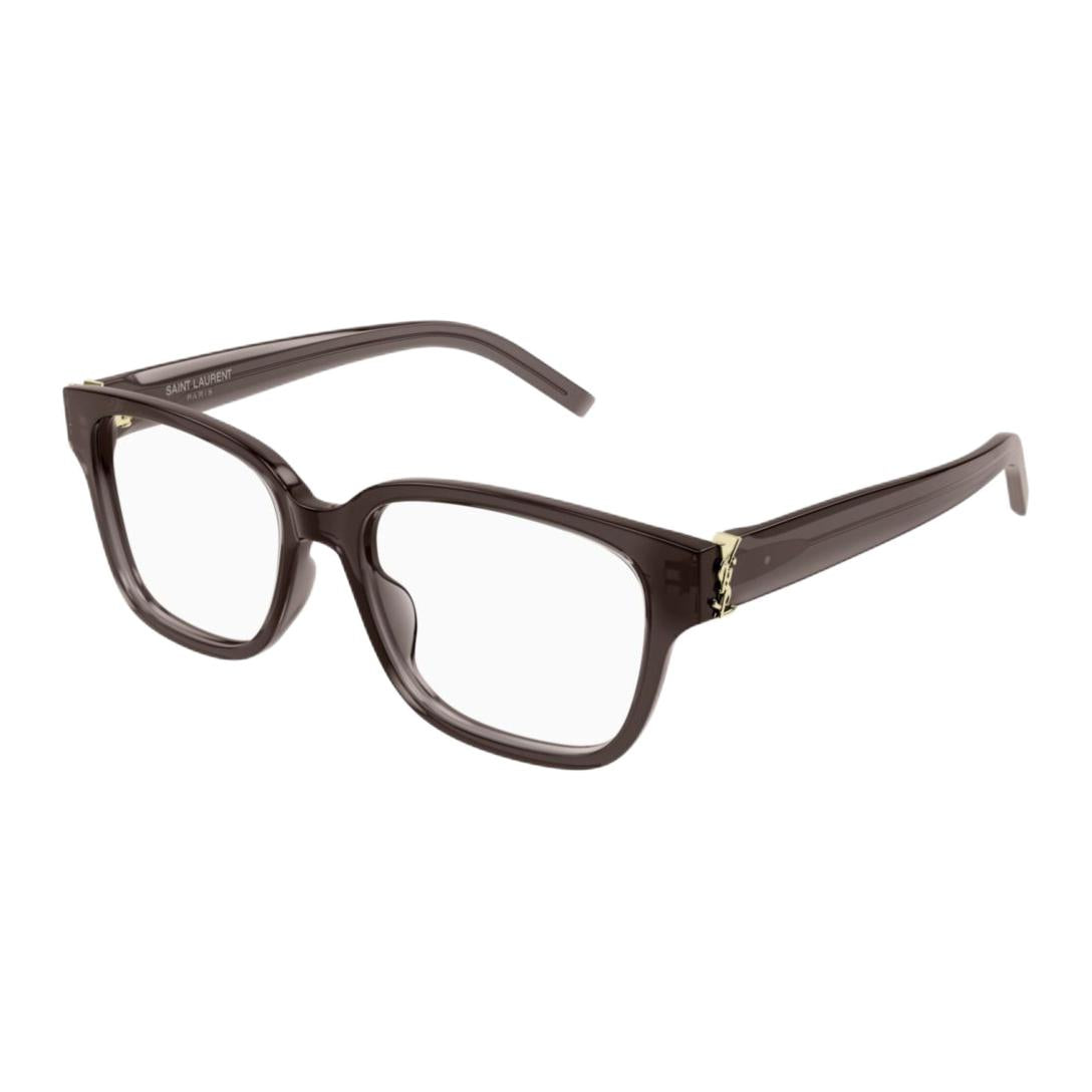 SAINT LAURENT Recycled Acetate Square Eyeglass Frames Women's Brown