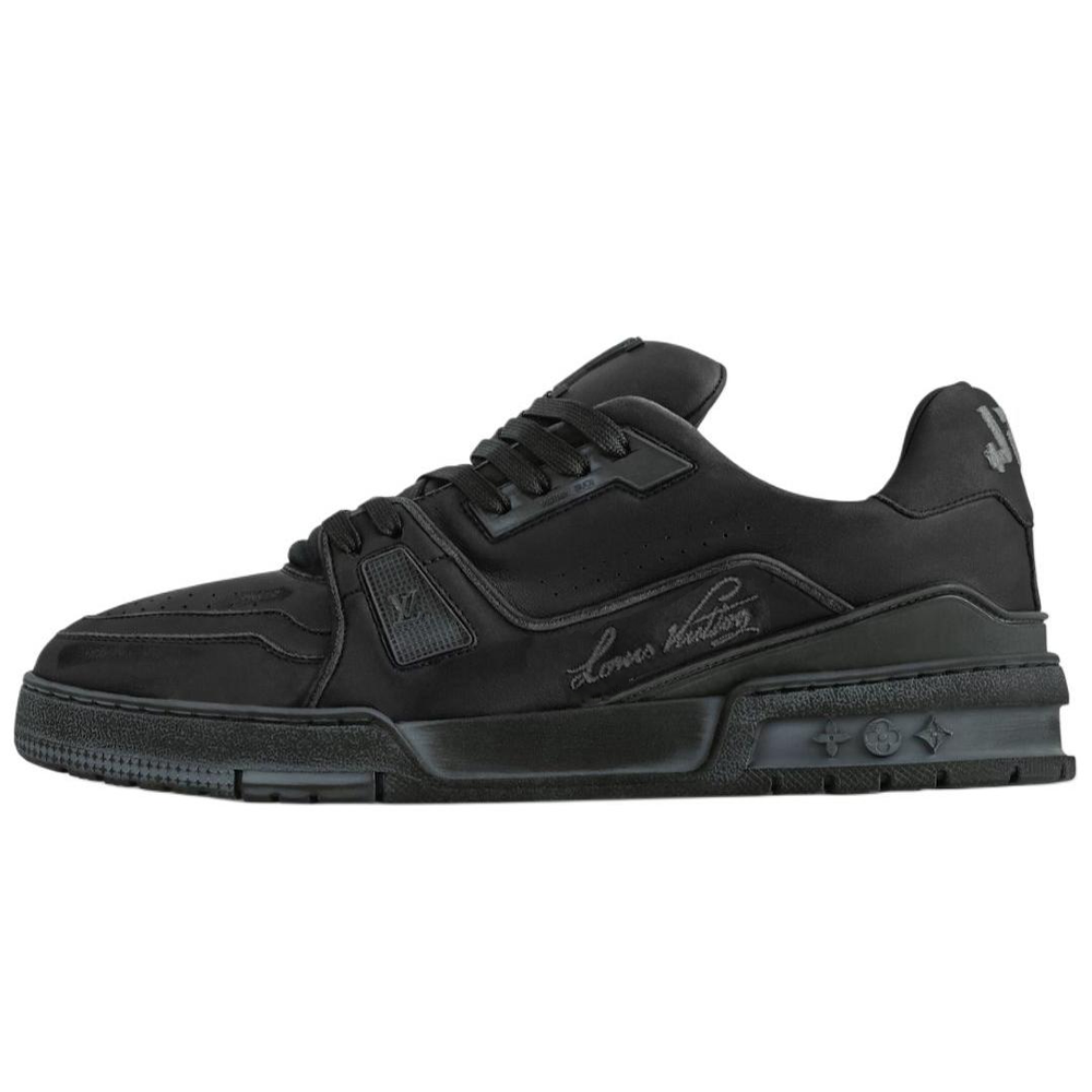 LOUIS VUITTON Trainer Low-Top Skateboard Shoes Men's Black