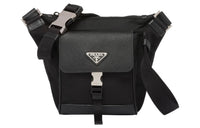 PRADA Recycled Nylon And Leather Fabric Crossbody Bag, Shoulder Bag Men's Black