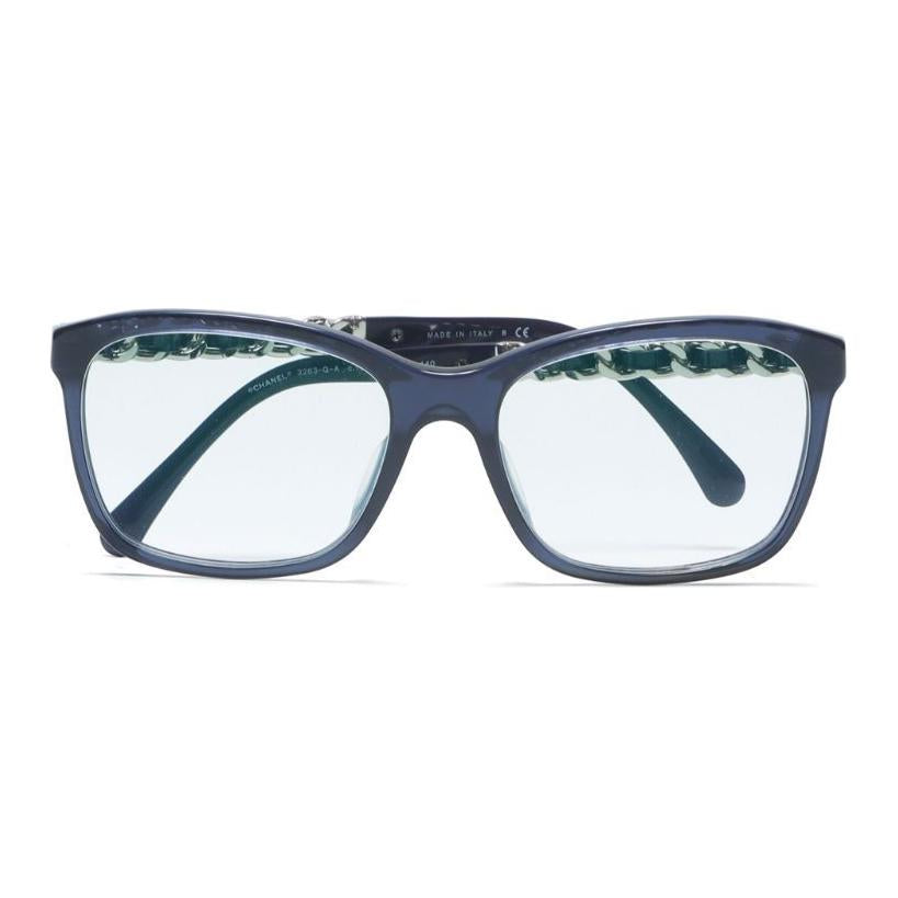 CHANEL 2000s Leather-and-chain Sunglasses