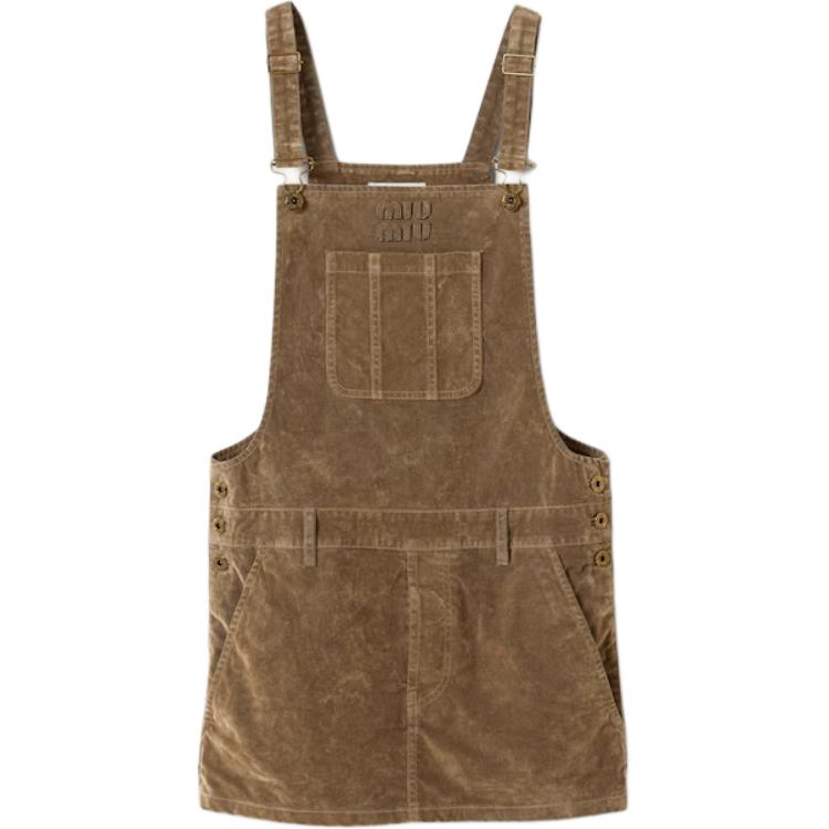 MIU MIU Sleeveless Dress Women's Brown
