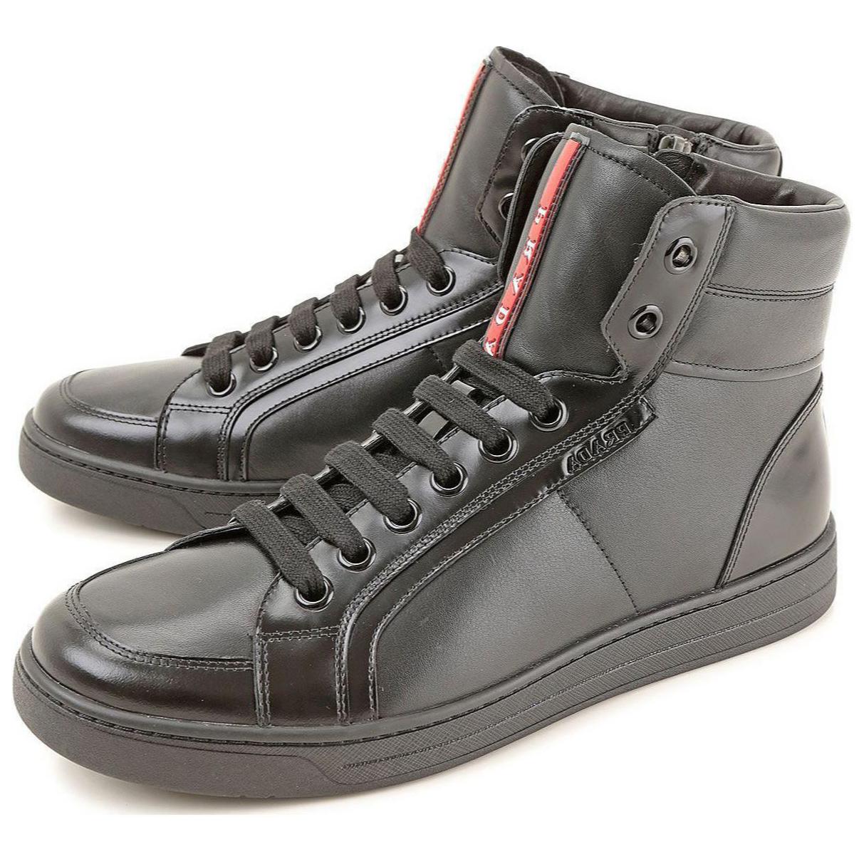 PRADA Ankle-Length Martin Boot Men's Black