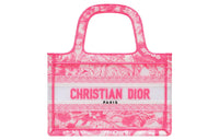 DIOR BookTote Canvas Tote Shoulder Bag Crossbody Bag Handbag Mini Women's Neon Pink