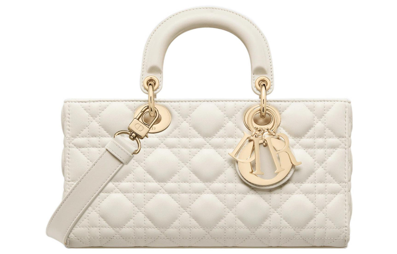 DIOR Lady D JOY Sheepskin Lady Dior Bag, Handbag, Shoulder Bag, Crossbody Bag, Handbag Women's White