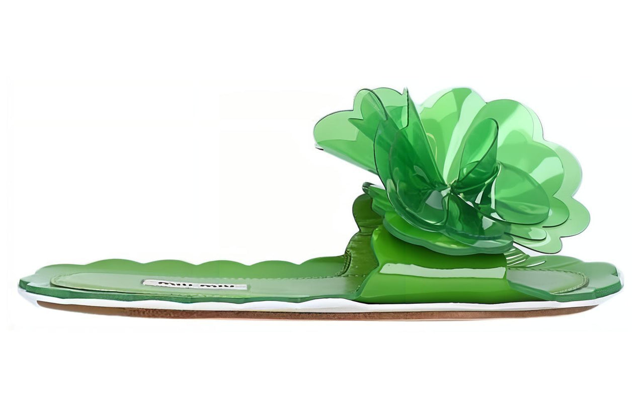 MIU MIU Slide Slippers Women's Green