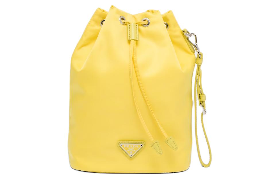 PRADA Fabric Portable Clutch Women's Lemon