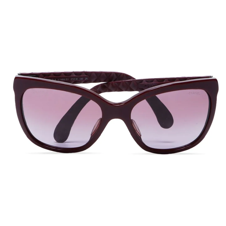 CHANEL 2000s Logo Cat eye Frame Sunglasses