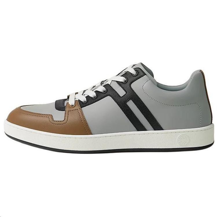 HERMES Join Low-Top Skateboard Shoes Men's Gray Brown