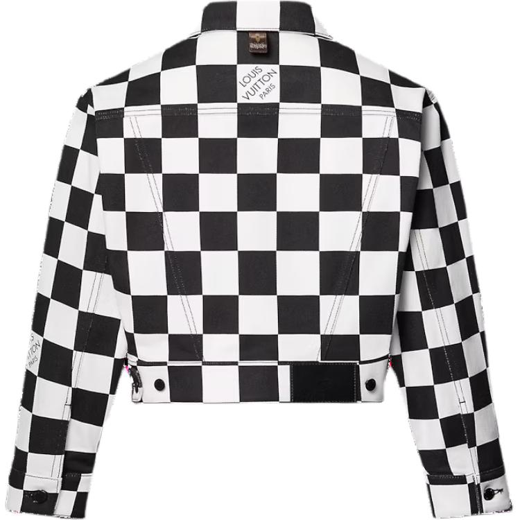 LOUIS VUITTON Cropped Damier Denim Jacket