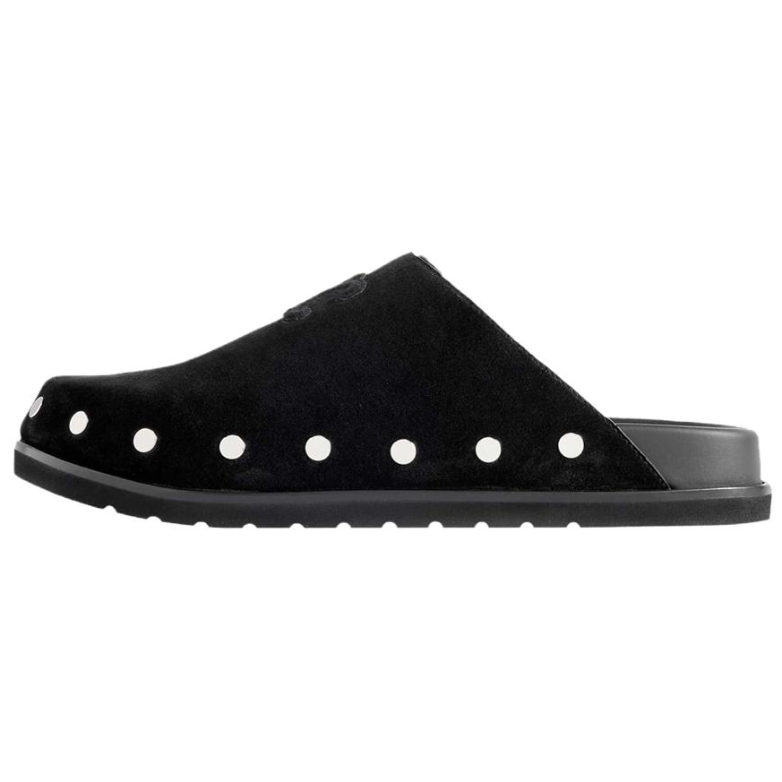 CELINE Triomphe Closed Toe Slippers Men's Black