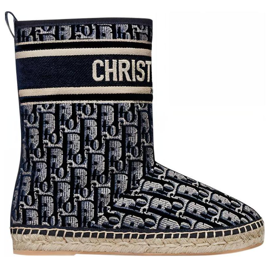 DIOR Women's Chez Moi Granville Ankle Boot 'DIOR Oblique - Deep Blue'
