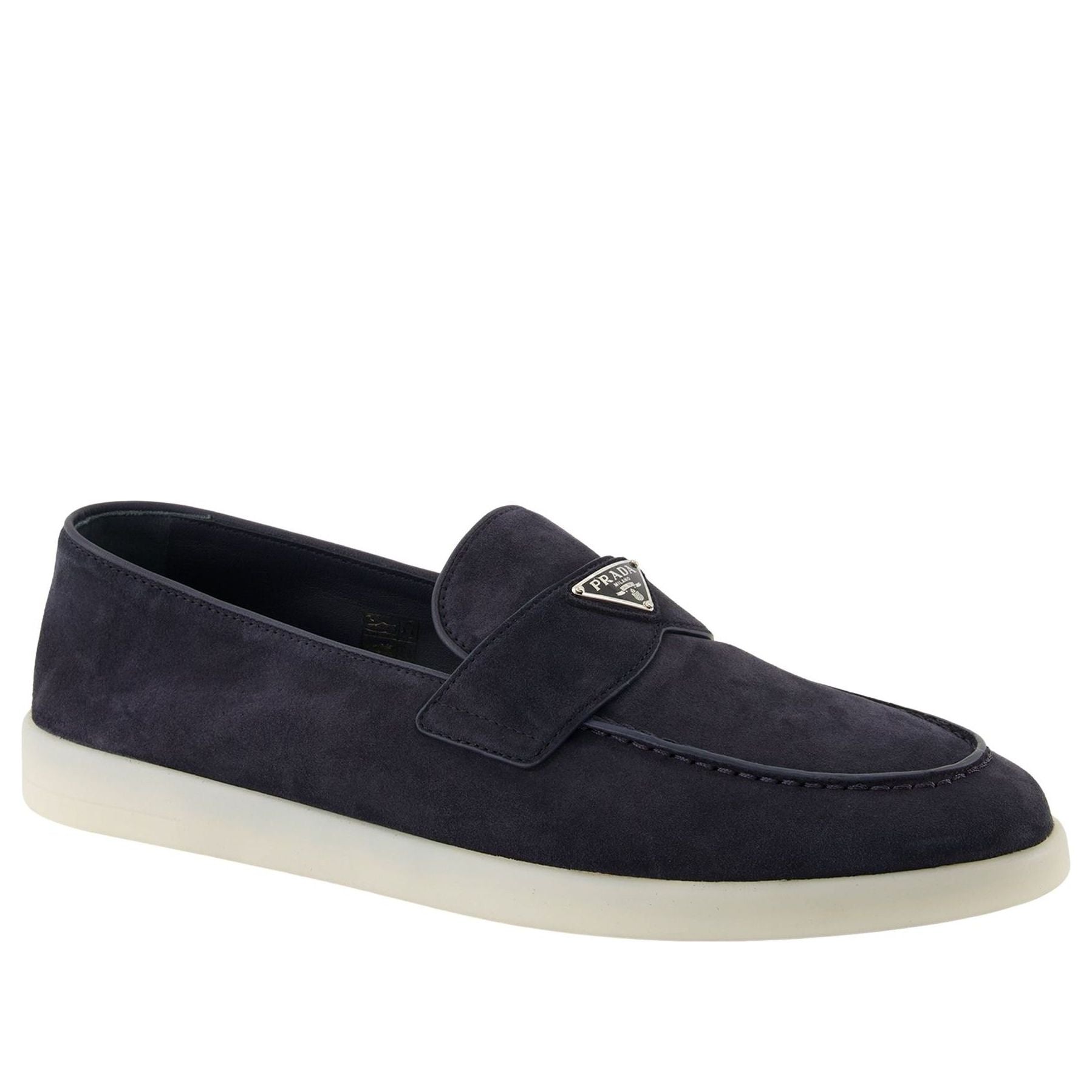 PRADA SS26 Suede Logo Loafer 'Navy' 2DG124-103-F0008