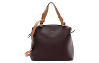 CELINE Calfskin Handbag Shoulder Bag Crossbody Bag Small Size Women's Burgundy