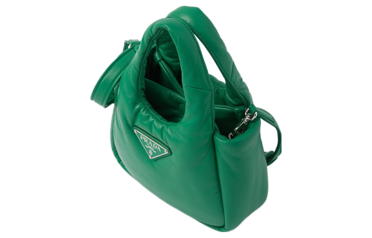 PRADA Leather Handbag Mini Women's Green