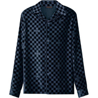 LOUIS VUITTON Silk-Blend VeLOUIS VUITTONet Long-Sleeved Evening Overshirt