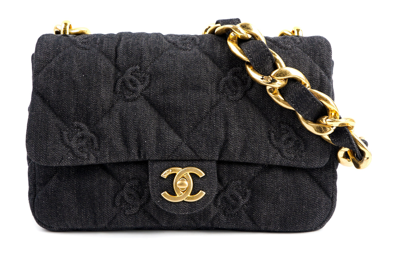 CHANEL Fabric One Shoulder Handbag Crossbody Bag Women's Black