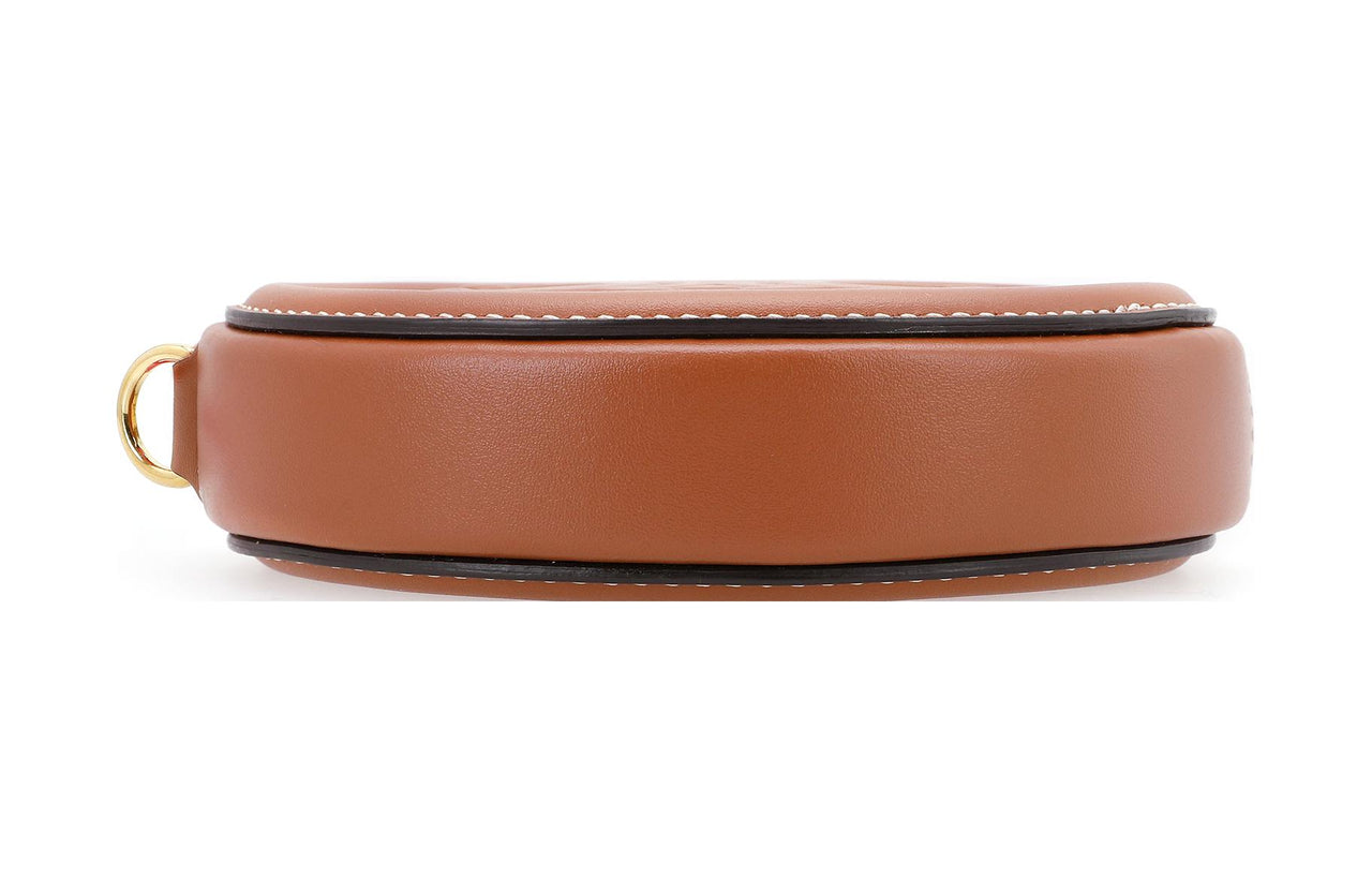 CELINE Cuir Triomphe Smooth Calf Leather Round Bag Clutch Coin Purse Extra Small Women's Tawny