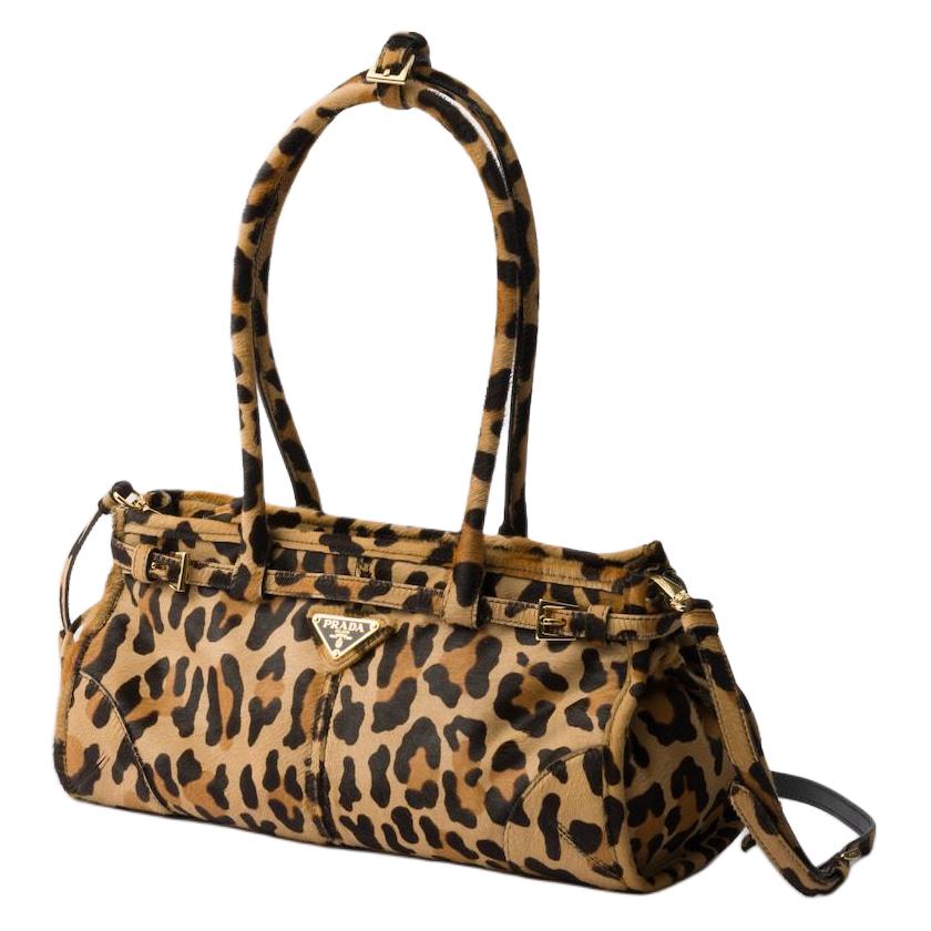 PRADA Leather Handbag Medium Size Women's Honey Brown