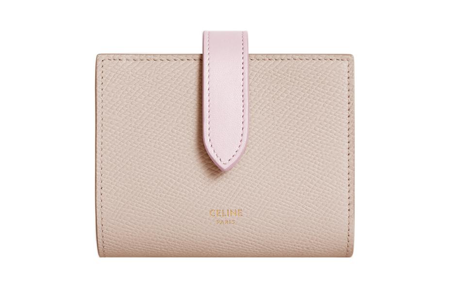 CELINE Grained Calfskin Wallet Small Size Women's Nude/Pink
