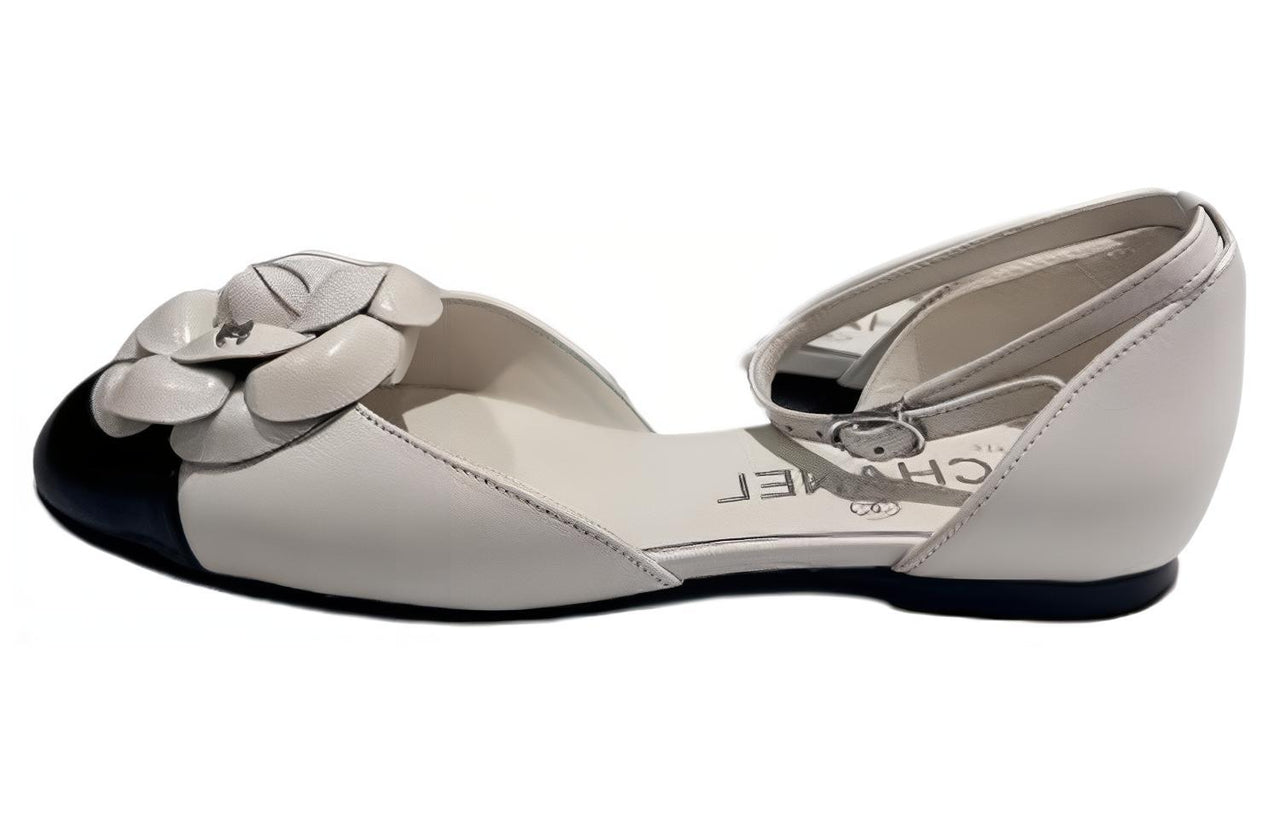 CHANEL Casual Mary Jane Shoes Women's Ecru