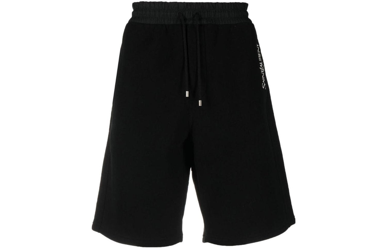 SAINT LAURENT Logo embroidered Cotton Shorts
