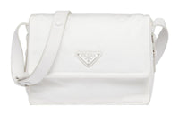 PRADA Recycled Nylon Messenger Bag Crossbody Bags Shoulder Bags Women's White