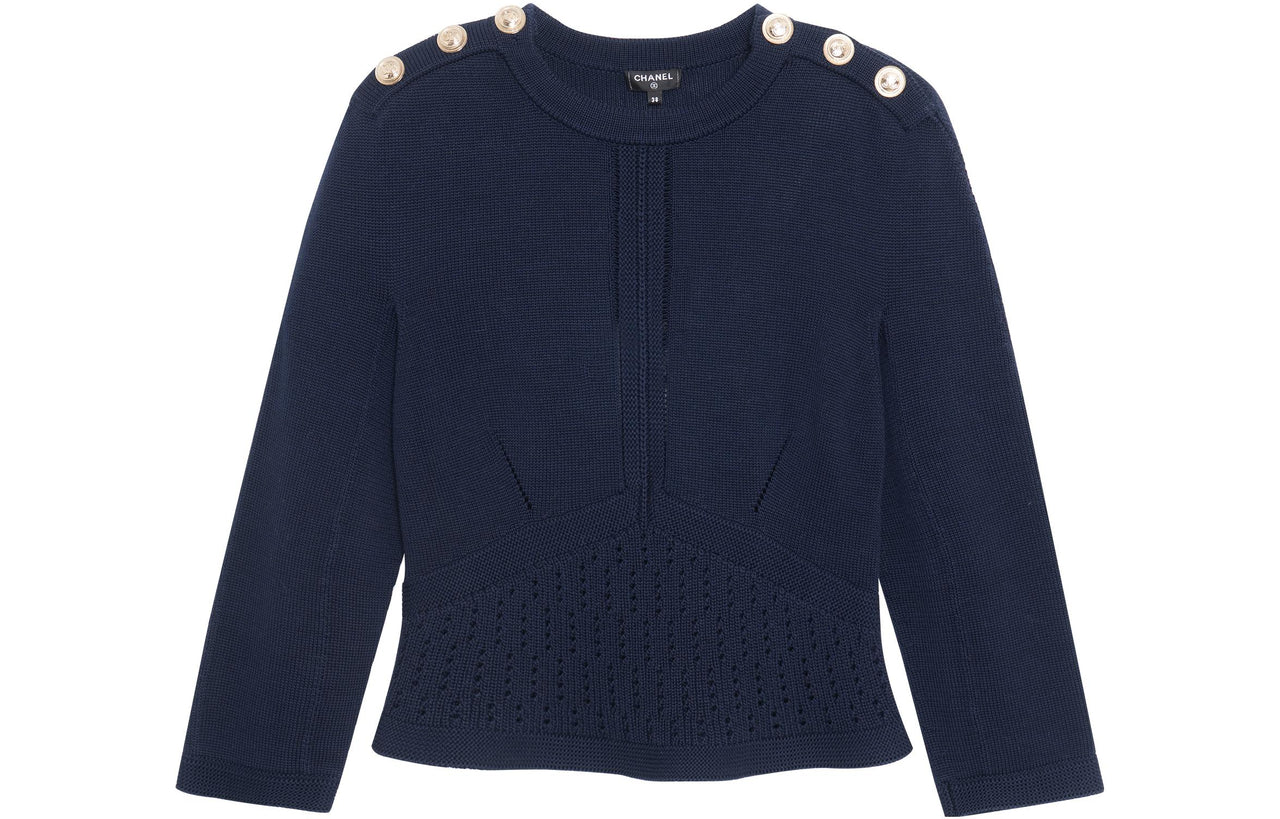 CHANEL Sweaters Women's Blue