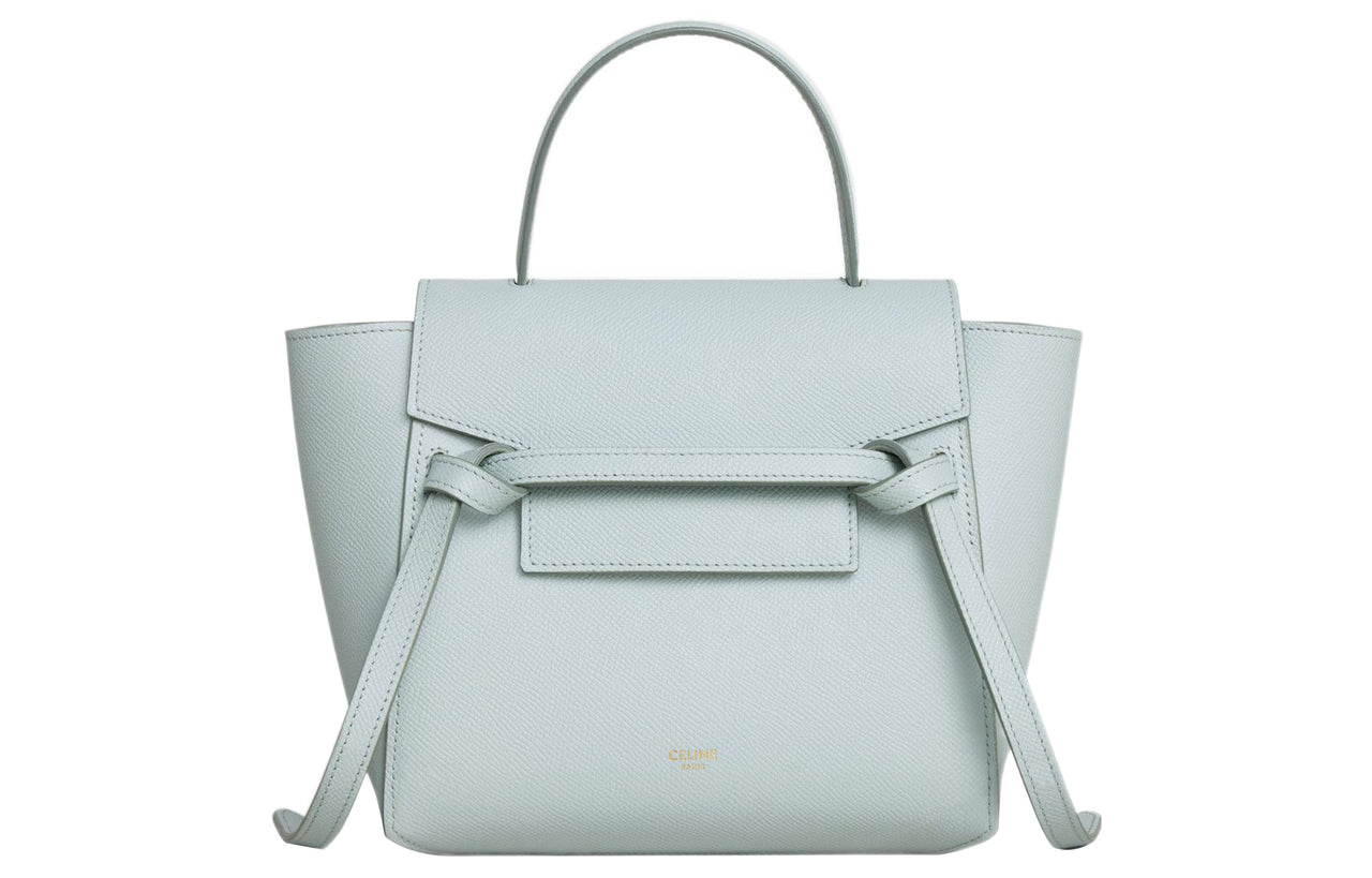 CELINE Grained Calfskin Catfish Bag Handbag Shoulder Bag Crossbody Bag Fanny Pack Women's Light Blue