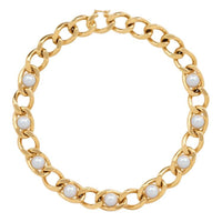 CELINE Les Perles CELINE Maillon Necklace In Brass With Gold Finish And Resin Pearls