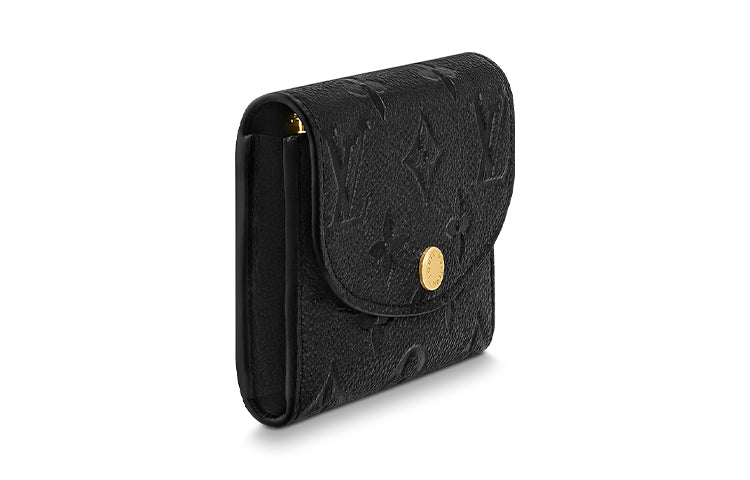 LOUIS VUITTON Rosalie Cow Leather Card Holder Wallet Coin Purses Regular Women's Black