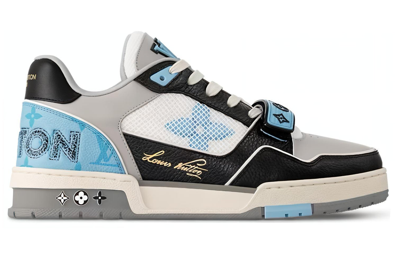LOUIS VUITTON Lv Trainer Sneakers 'Blue Monogram Black Grey'