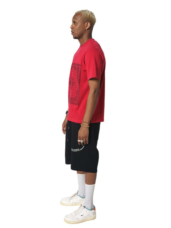 House of Cenmar Cenmar Carpet Printed T-Shirt 'Deep Red' HOC-RCT
