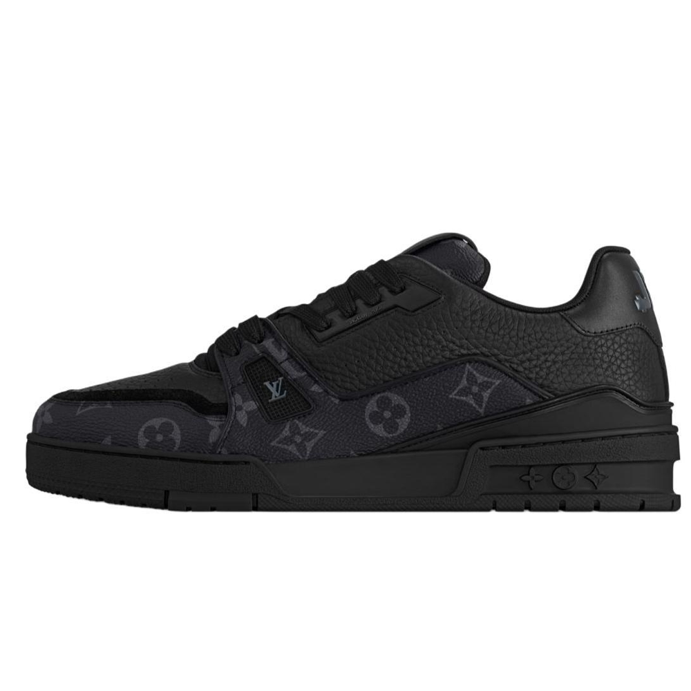LOUIS VUITTON Trainer Low-Top Skateboard Shoes Men's Black