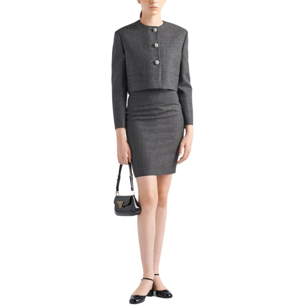 PRADA Crystal buttons Cropped Jacket