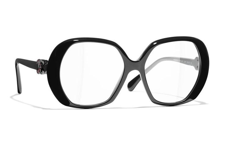 CHANEL Eyeglass Frames Unisex Black